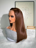 20 Inch Double Drawn 13x4 Vietnamese Straight Wig - Chocolate Brown front view