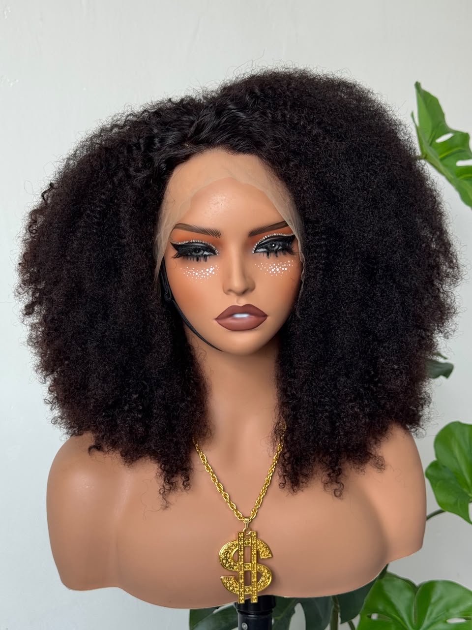 Raw Vietnamese Afro Curly Wig 20 Inch Full Frontal - Natural Black