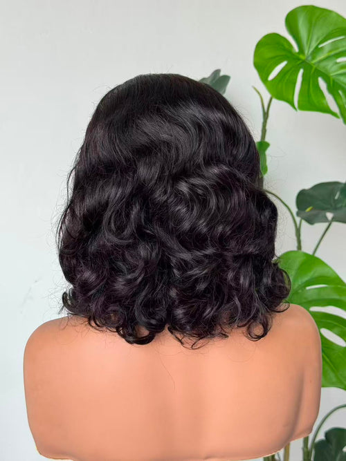 14 Inch Body Wave Super Drawn 13x4 Lace Front Wig - back view