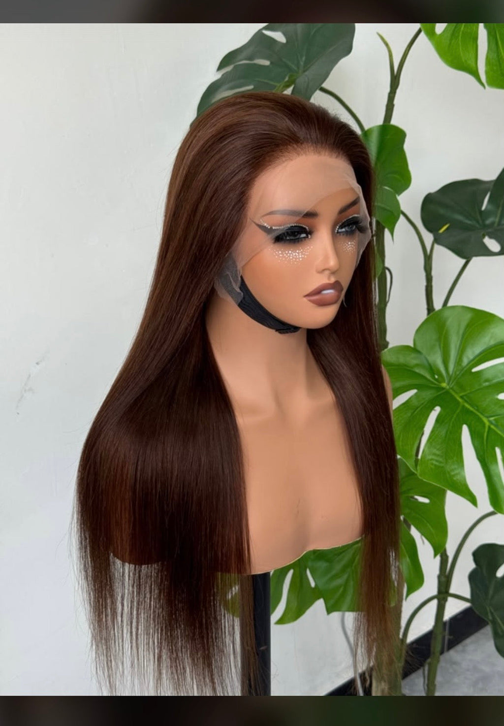 Full Frontal Vietnamese Straight Wig - Chocolate Brown 24 inch